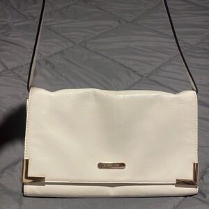 Michael Kors white patent clutch/ shoulder bag
